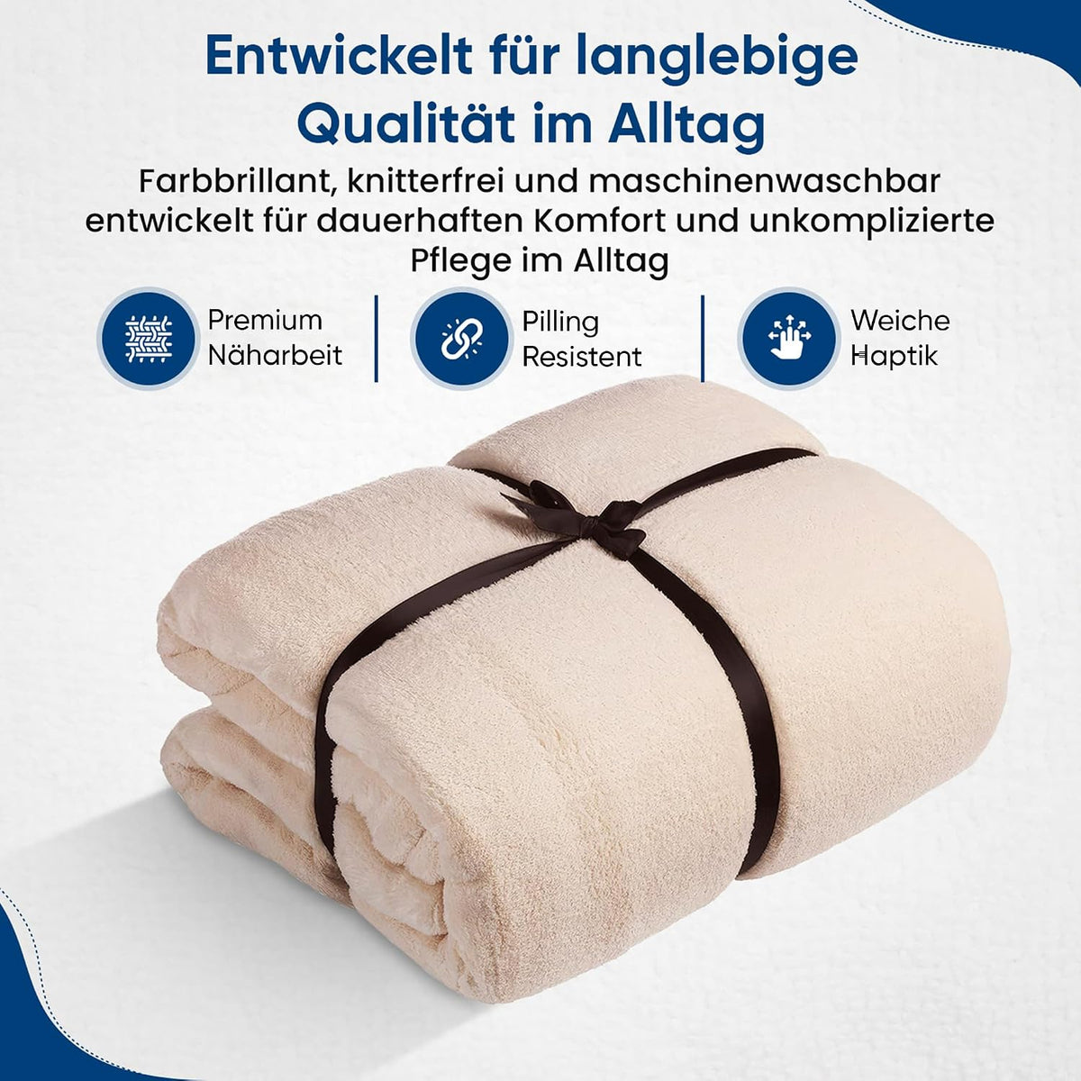 Feluna XXL Kuscheldecke 220x200 cm – Kuschelweiche Wohndecke Grau