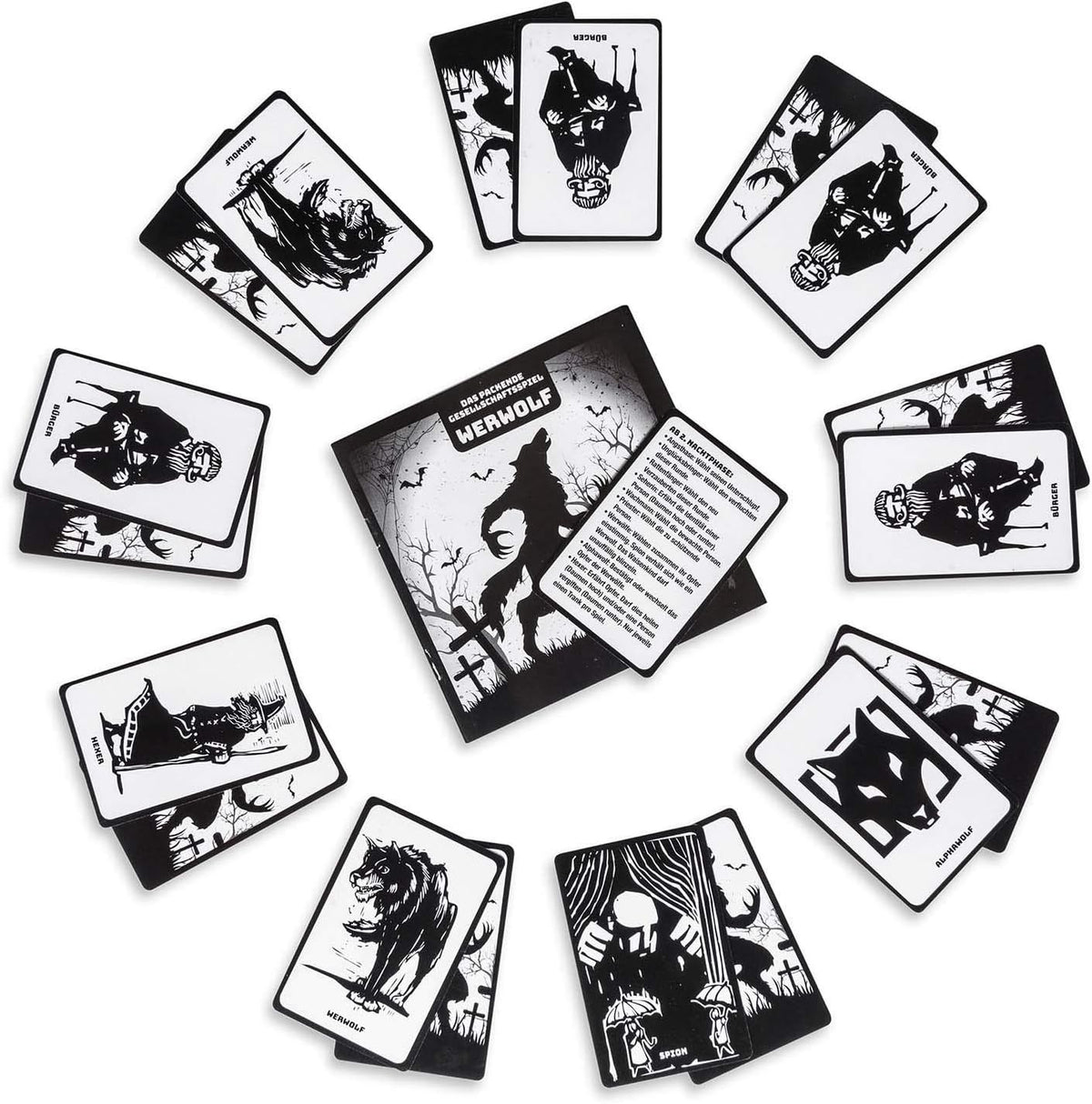 Werwolf Deluxe Edition - Gesellschaftsspiel für große Gruppen