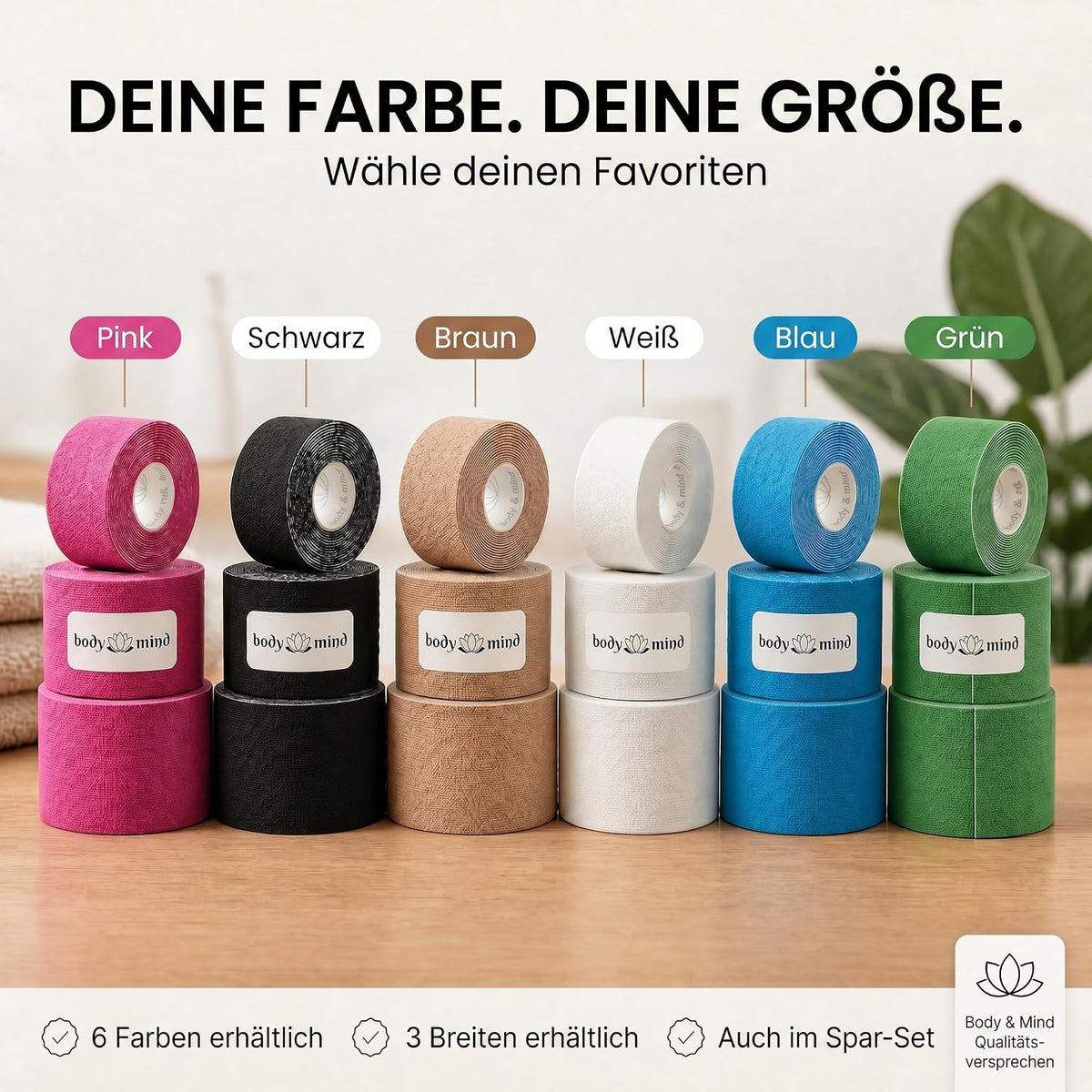Kinesiologie-Tape 5cm x 5m – Elastisches Physio-Sporttape