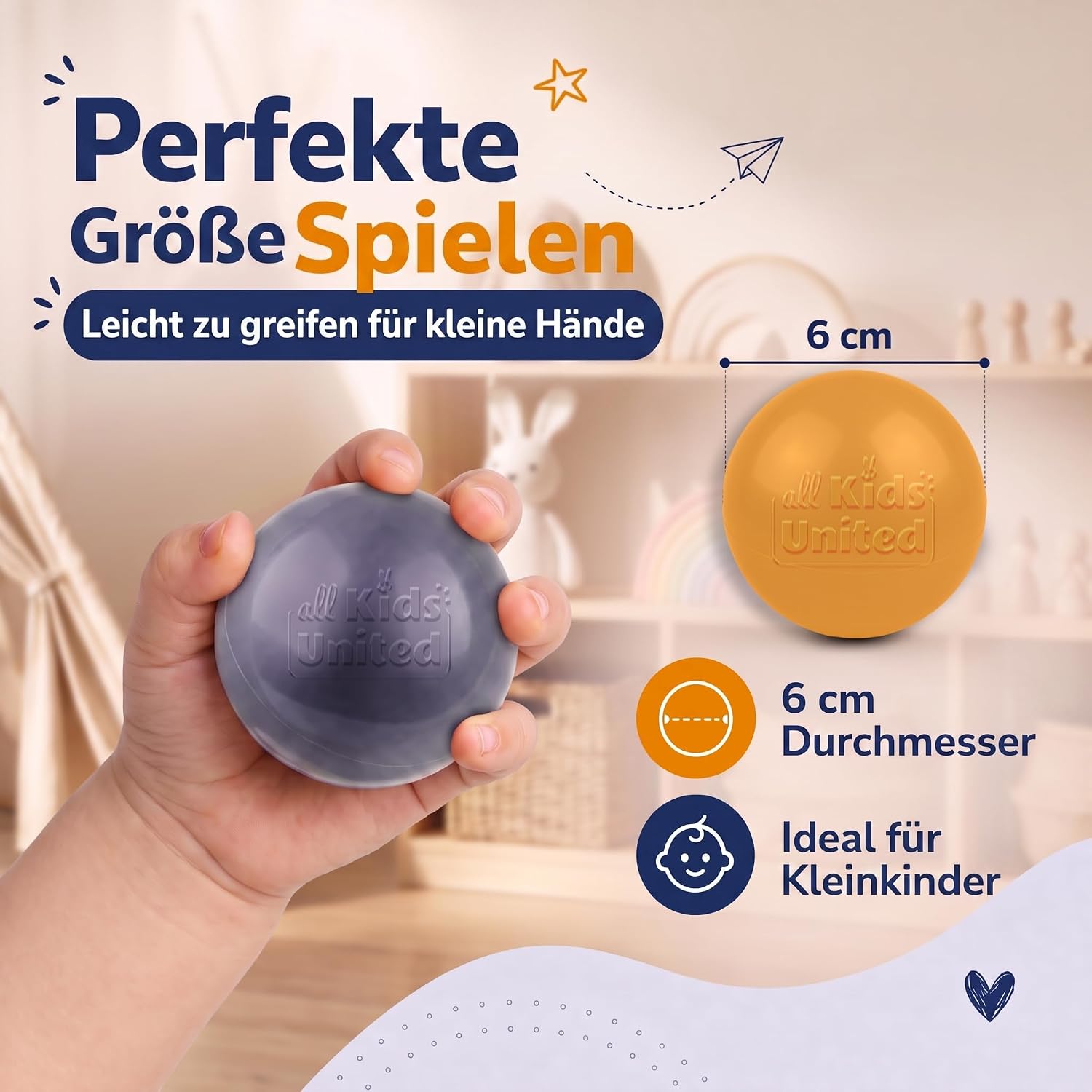 Bällebad Bälle 100er Set - Robuste 6 cm Spielbälle für Kinder