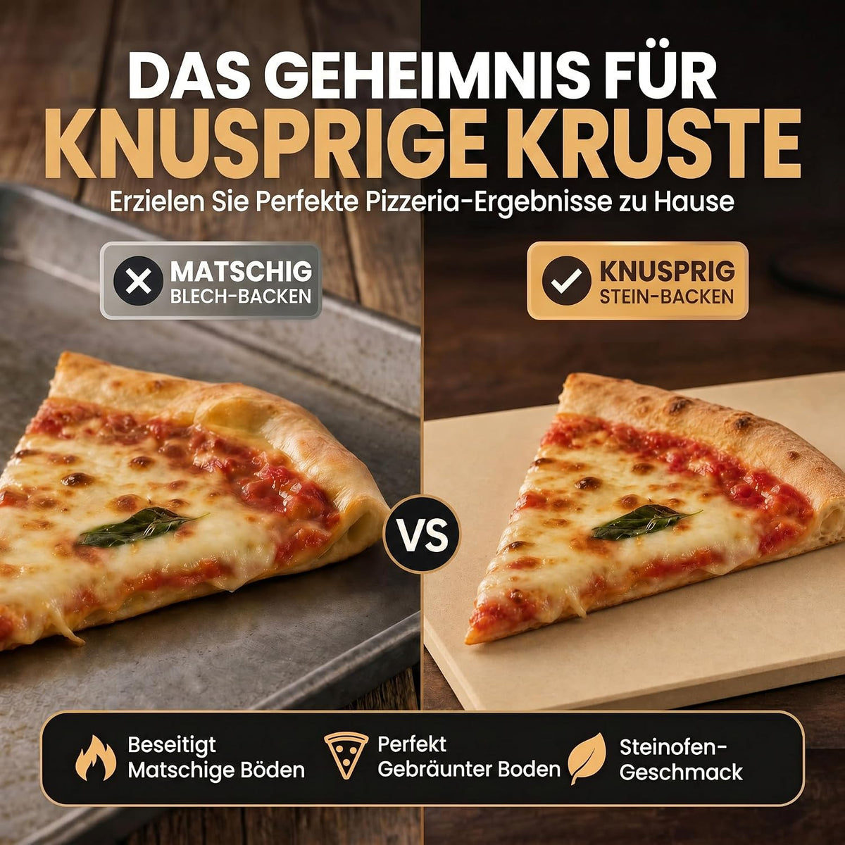 Pizzastein für Backofen & Gasgrill - Brotbackstein