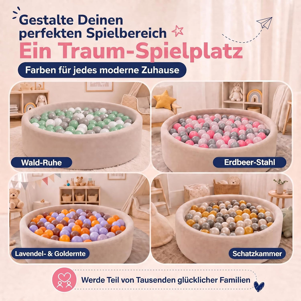 Bällebad Bälle 100er Set - Robuste 6 cm Spielbälle für Kinder