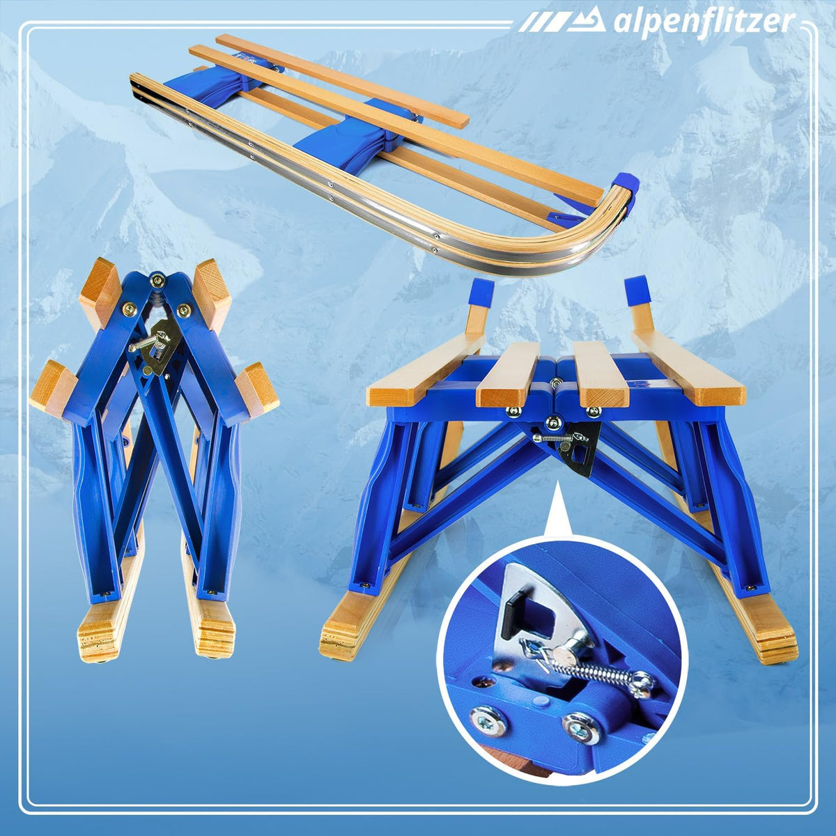 1-B Ware Alpenflitzer Klappschlitten