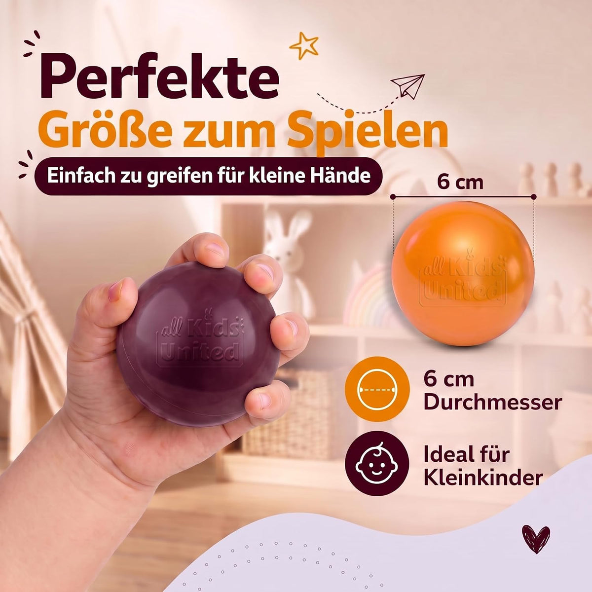 Bällebad Bälle 100er Set - Robuste 6 cm Spielbälle für Kinder