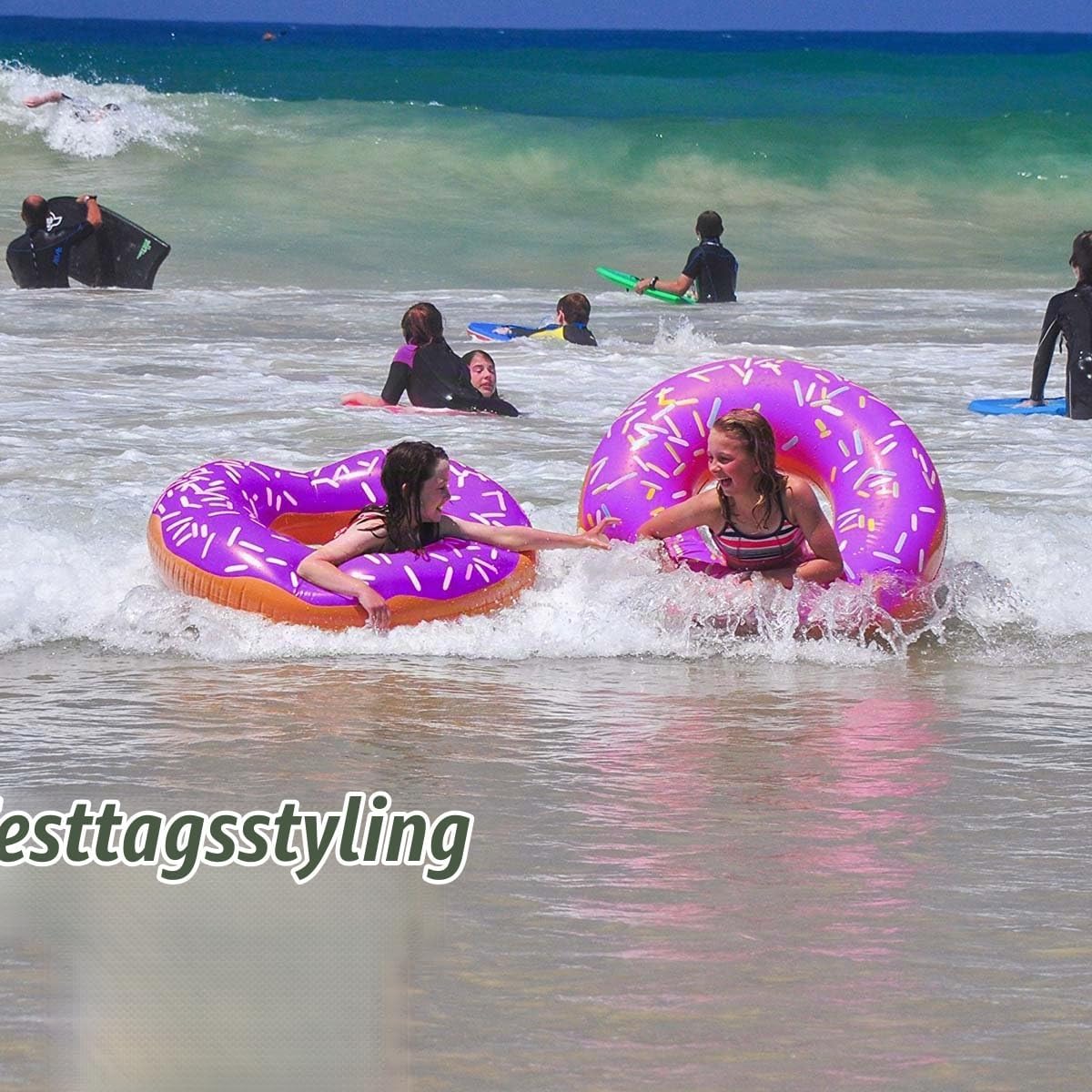 Donut Schwimmreifen XXL - 120 cm Schwimmring für Pool & Strand