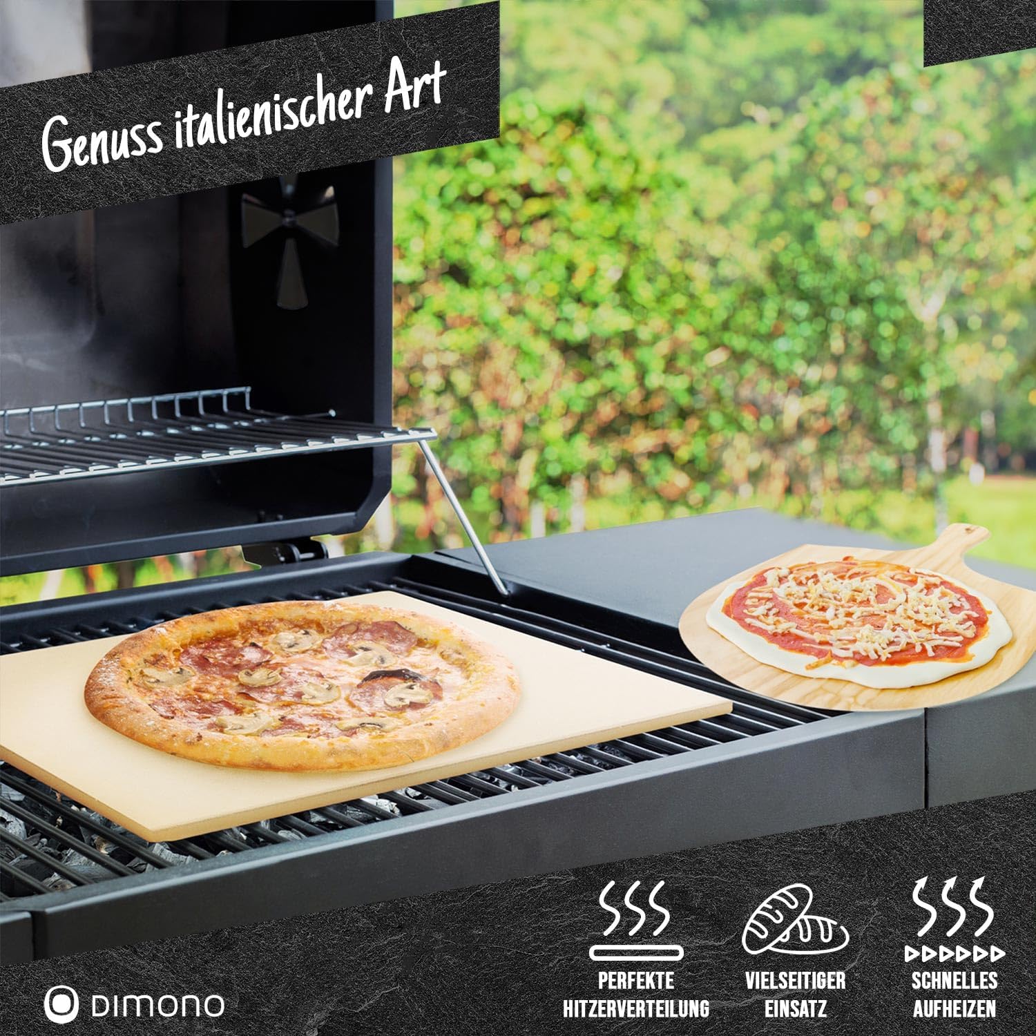 Pizzastein für Backofen & Gasgrill - Brotbackstein