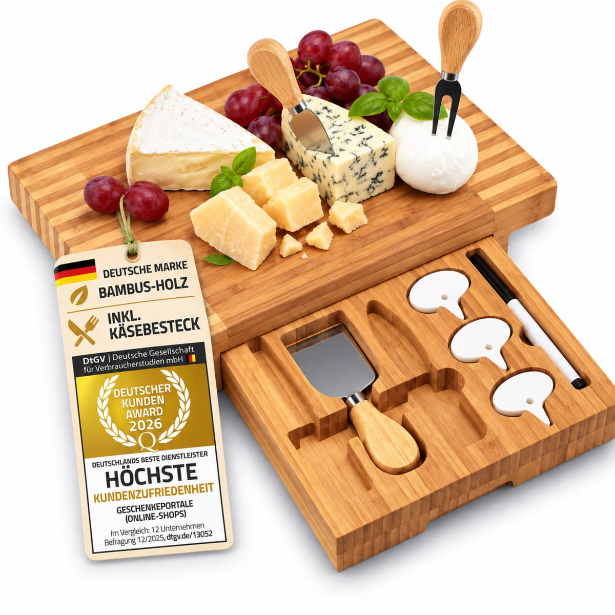 Dimono Käsebrett mit Messern – Hero-Shot, EAN 4250410338774