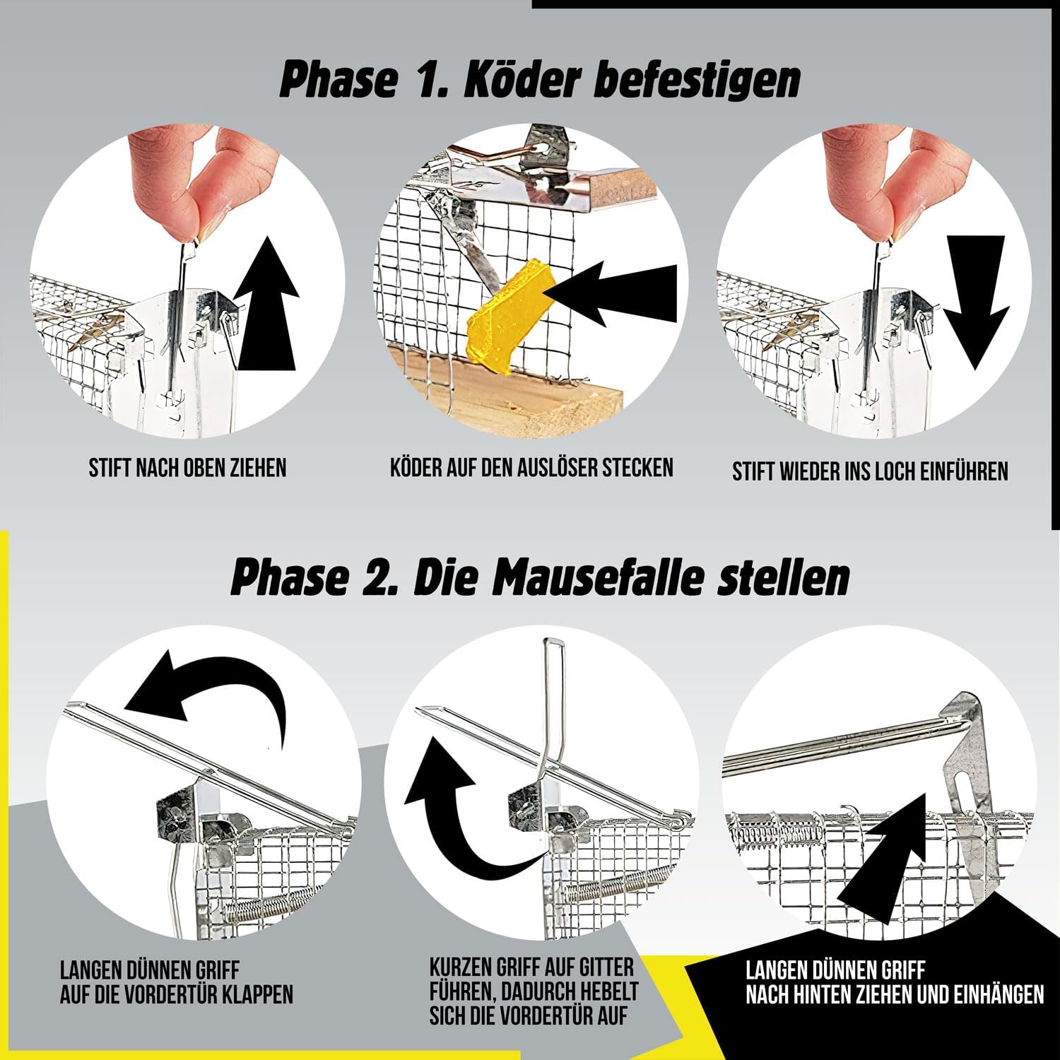 Tierfreundliche Mausefalle 4er Set – Humane Lebendfalle