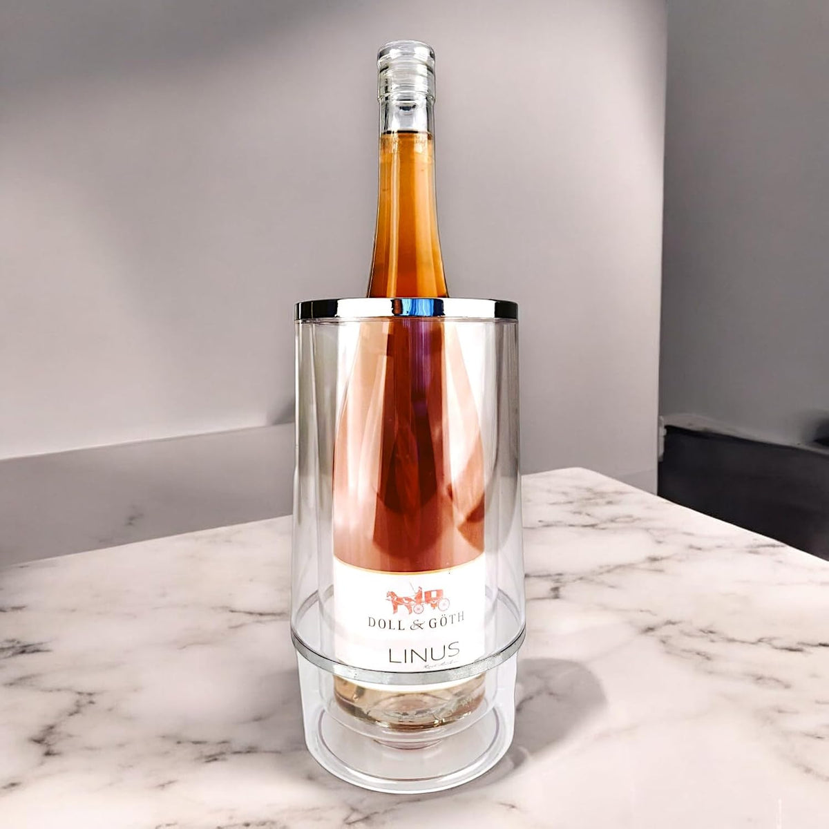 Doppelwandiger Acryl Weinkühler für Wein & Sekt – Transparenter Kühler