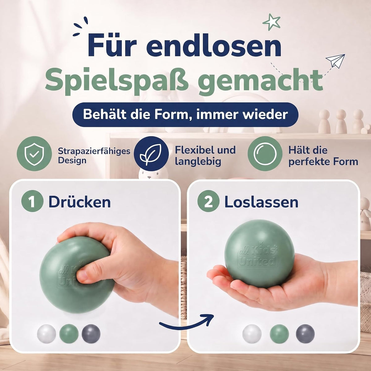 Bällebad Bälle 100er Set - Robuste 6 cm Spielbälle für Kinder