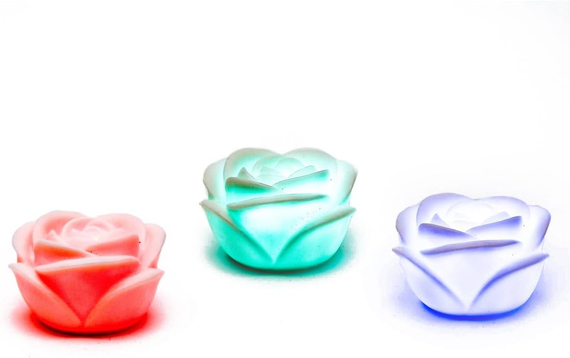 LED Rose 3er Set - Romantische Tischdeko mit Farbwechsel