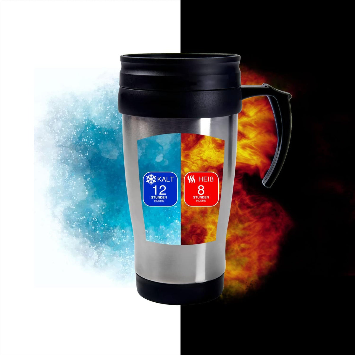 Thermobecher Edelstahl 400ml - Isolierbecher für Unterwegs