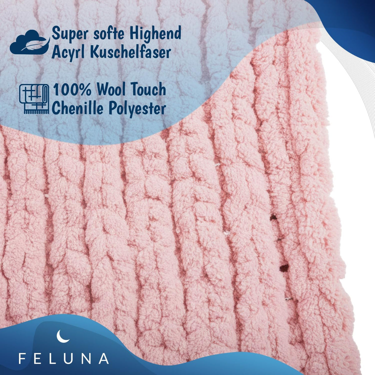 Feluna Grobstrickdecke Pink #Farbe_Pink