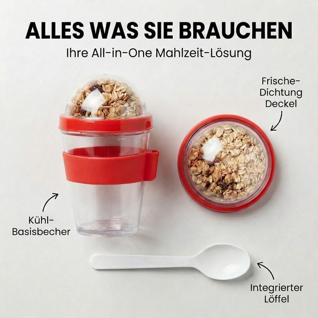 Joghurt- & Müsli-Becher für Unterwegs - 2-in-1 Müsli 2 go Becher Blau