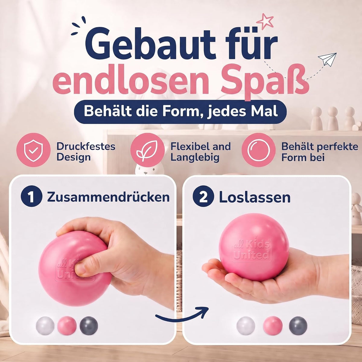 Bällebad Bälle 100er Set - Robuste 6 cm Spielbälle für Kinder