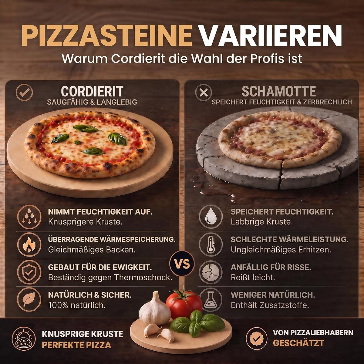 Pizzastein für Backofen & Gasgrill - Brotbackstein