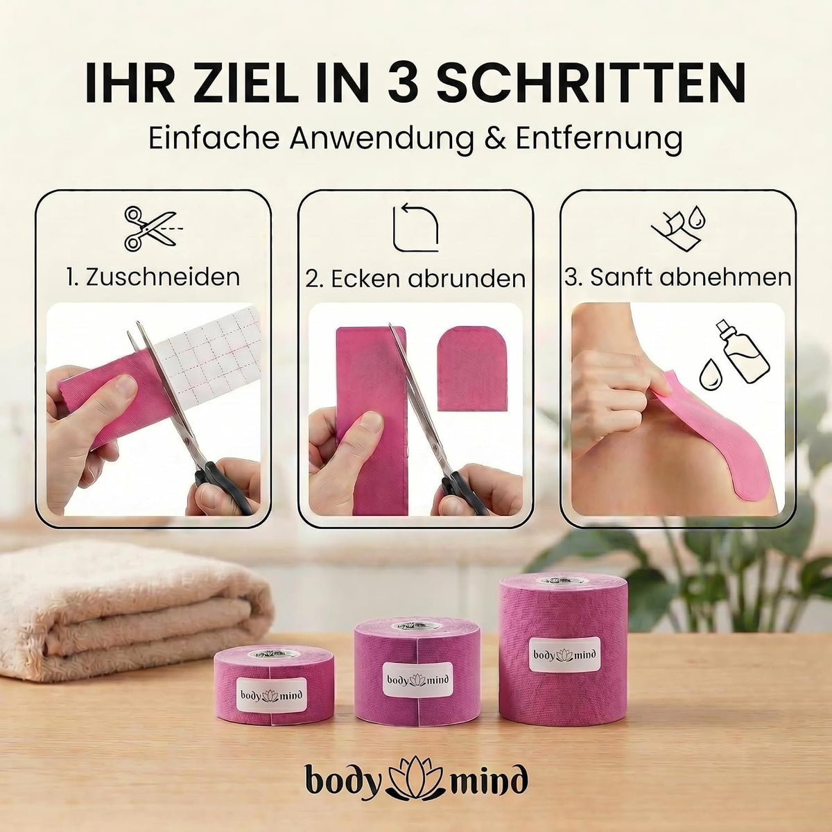 Kinesiologie-Tape 2,5cm - Elastisches Sporttape für Physiotherapie