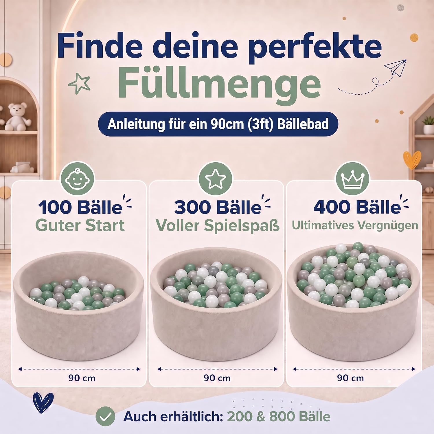 Bällebad Bälle 100er Set - Robuste 6 cm Spielbälle für Kinder
