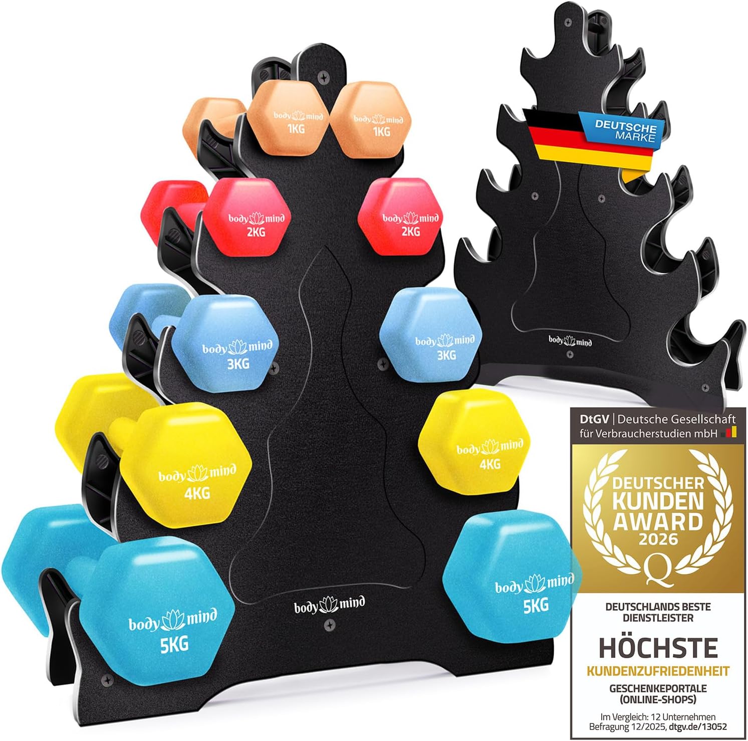Neopren-Kurzhantel-Set mit Ständer – Platzsparendes Home-Gym