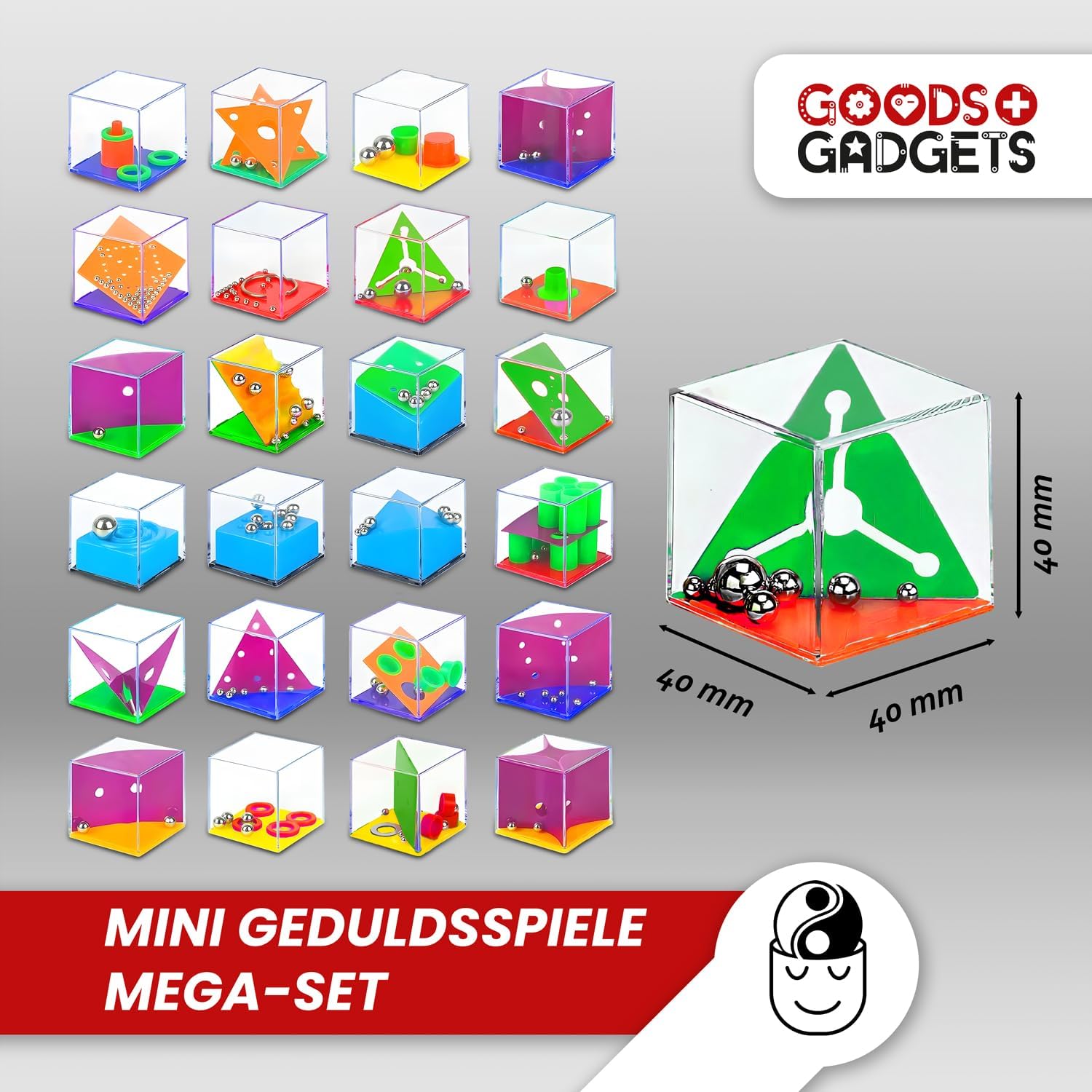 24 Mini Geduldsspiele Set - Labyrinth-Puzzles als Mitgebsel