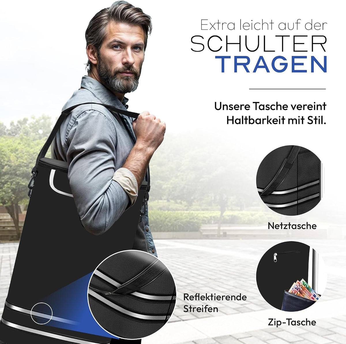 Dimono Einkaufstrolley – Schwarz #Farbe_Schwarz