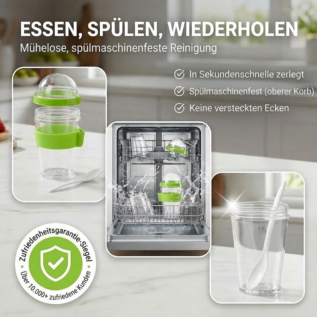 Joghurt- & Müsli-Becher für Unterwegs - 2-in-1 Müsli 2 go Becher Blau