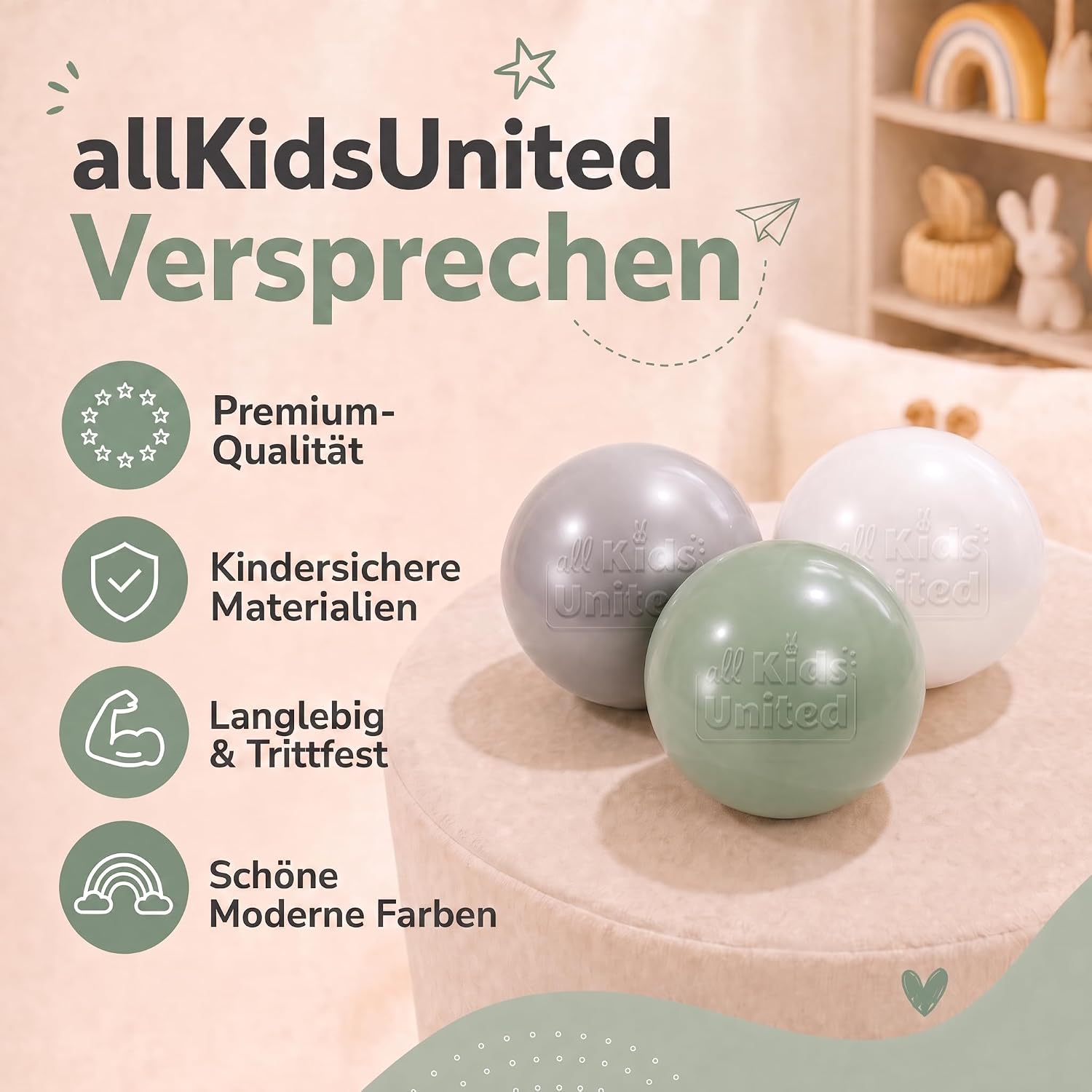 Bällebad Bälle 100er Set - Robuste 6 cm Spielbälle für Kinder