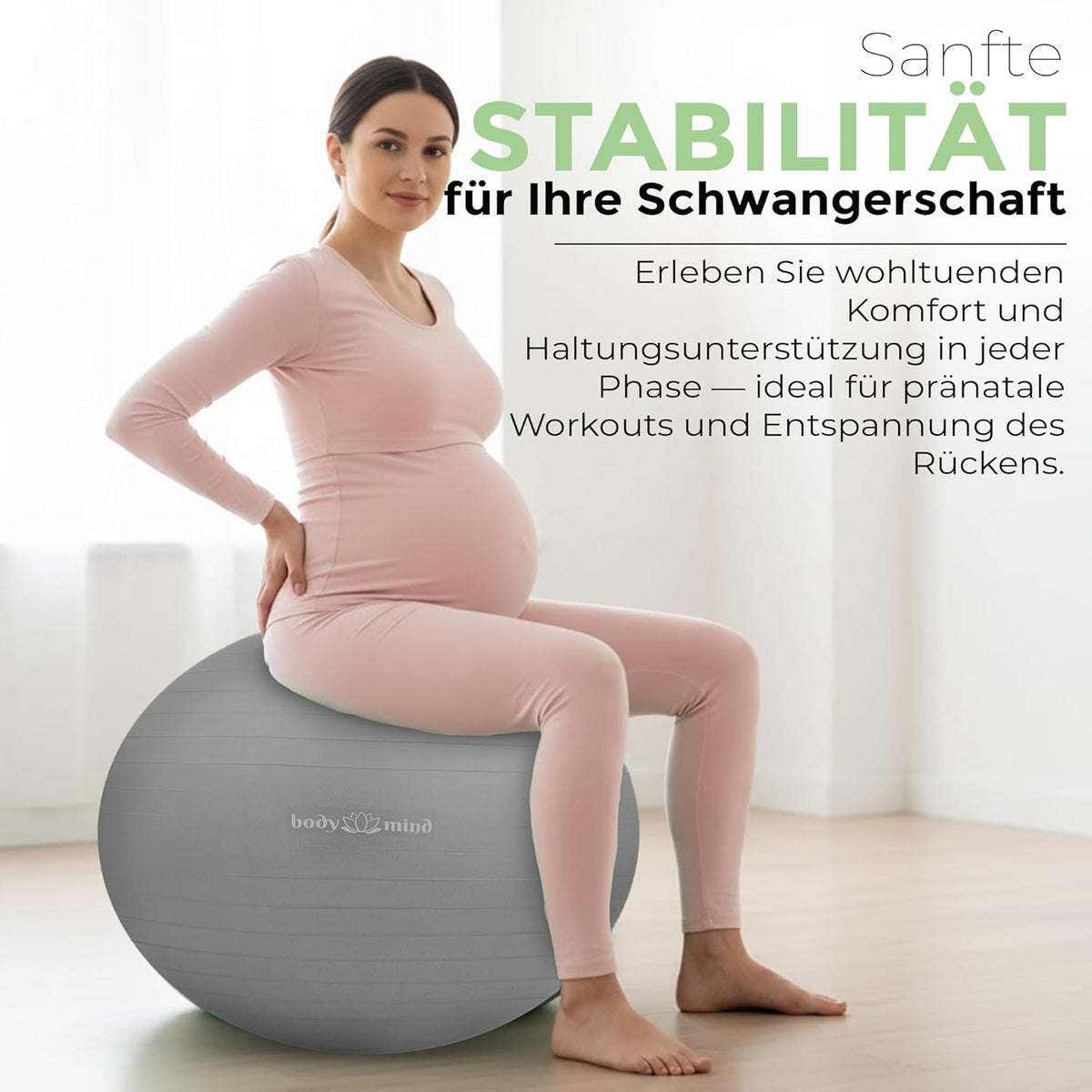 Body & Mind Gymnastikball mit Pumpe - Anti-Burst Pilates & Sitzball