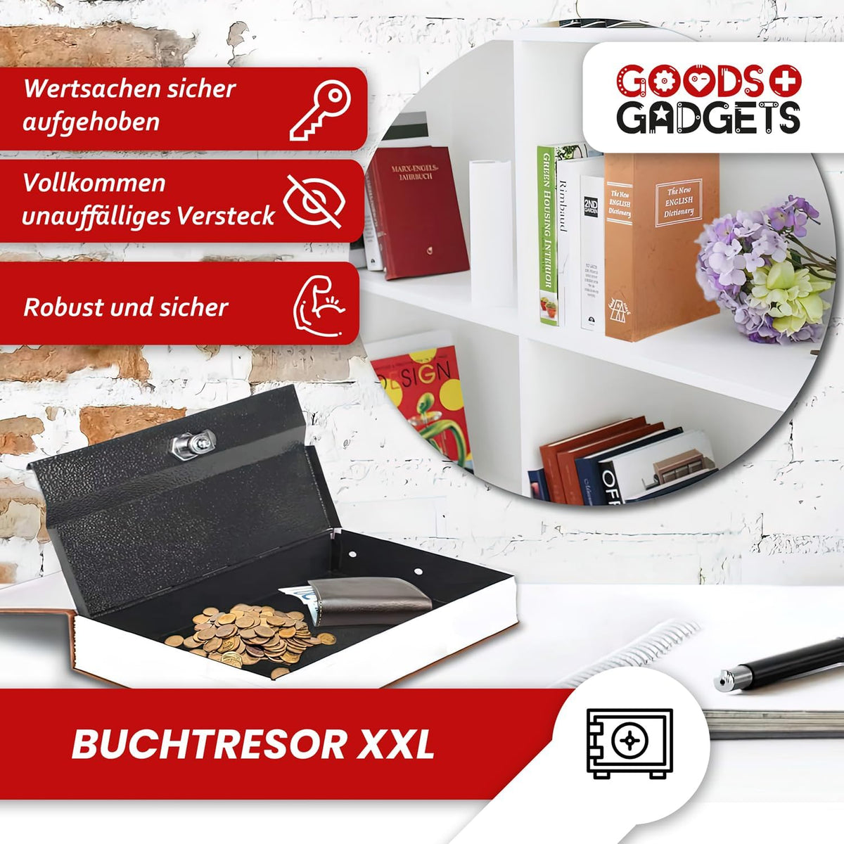 Buchtresor abschließbar – Diskreter Buchsafe mit Geheimfach