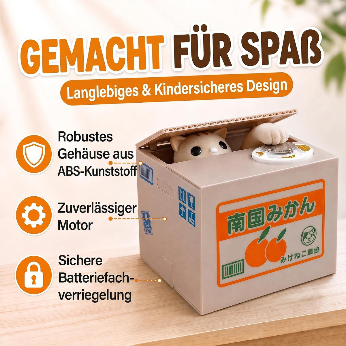 Pfötchen-Spardose: Interaktive Katzen-Sparbüchse für Münzen