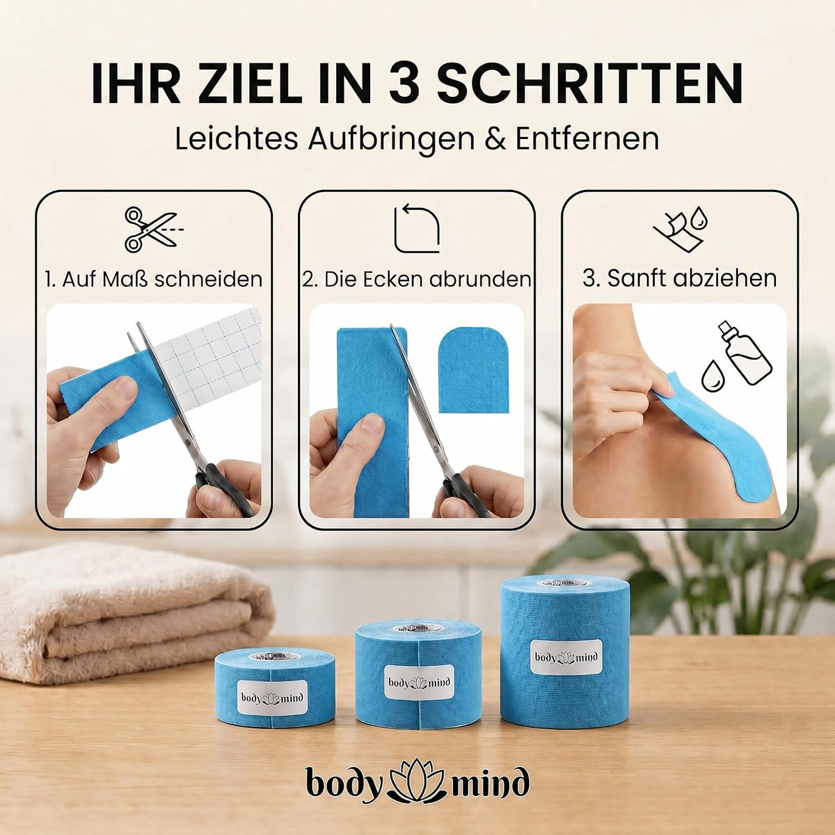 Kinesiologie-Tape 2,5cm - Elastisches Sporttape für Physiotherapie