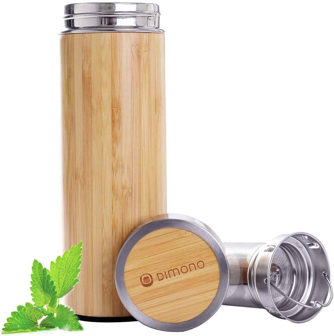 Dimono Bambus Thermobecher 400ml – Auslaufsicher & Nachhaltig