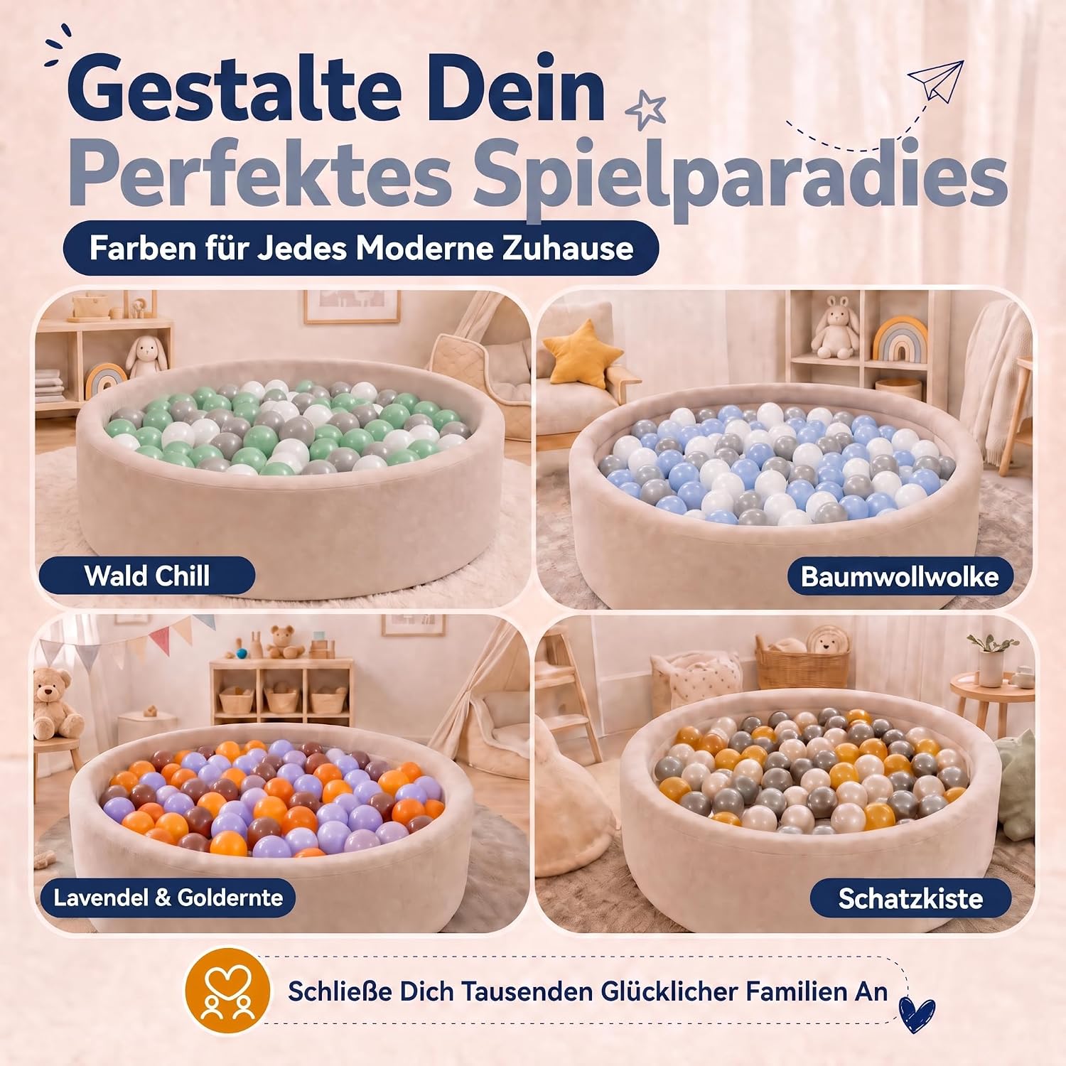 Bällebad Bälle 100er Set - Robuste 6 cm Spielbälle für Kinder