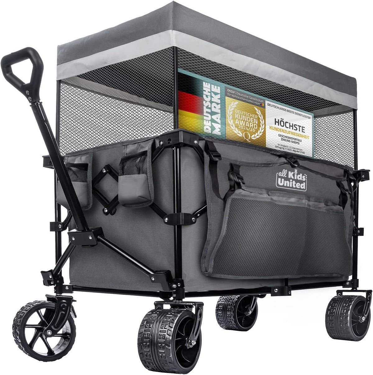 Faltbarer Bollerwagen - Strand-Buggy mit XXL Rädern & Bremse