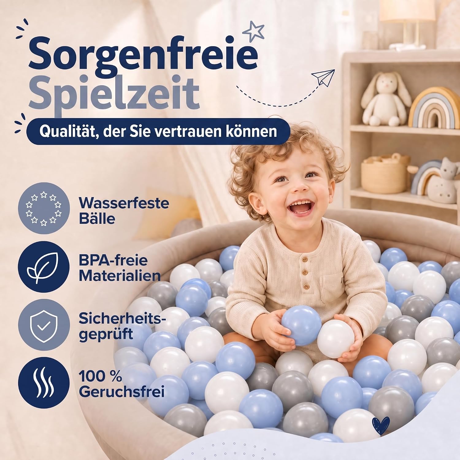 Bällebad Bälle 100er Set - Robuste 6 cm Spielbälle für Kinder