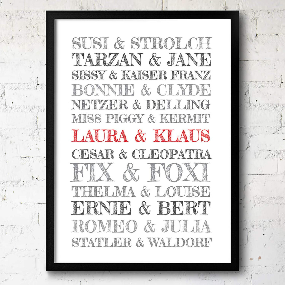 Personalisiertes Traumpaar Poster - Kunstdruck für Verliebte