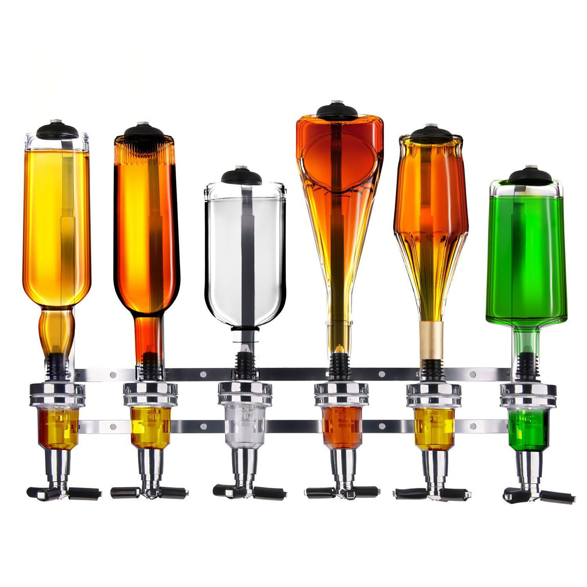 4-fach Wand-Spirituosenspender - Hochwertiger Bar-Butler & Portionierer #Variante_6-fach Wandmontage