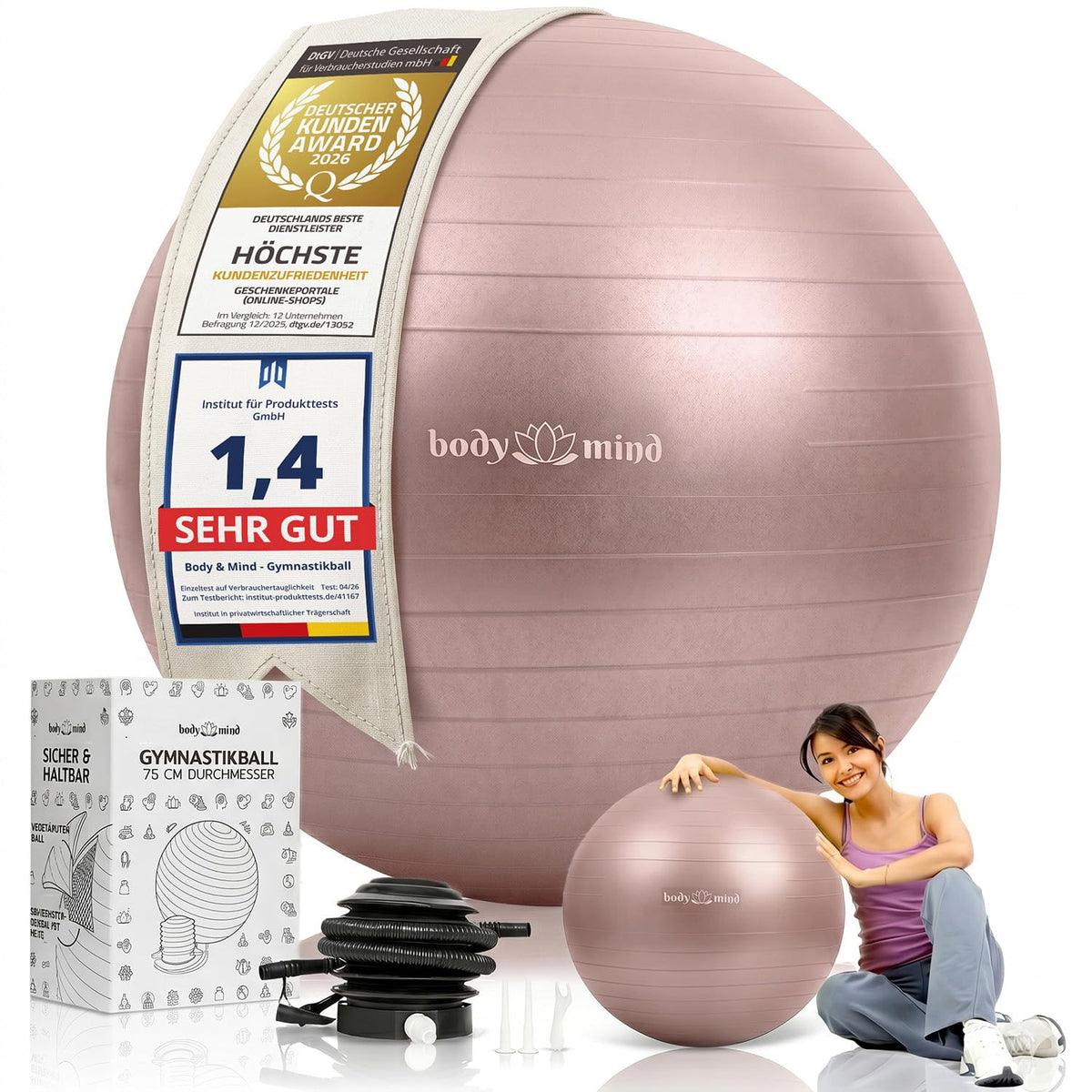Body & Mind Gymnastikball in Rose – Amazon-Hero B0G25PTX52 #Farbe_Rose