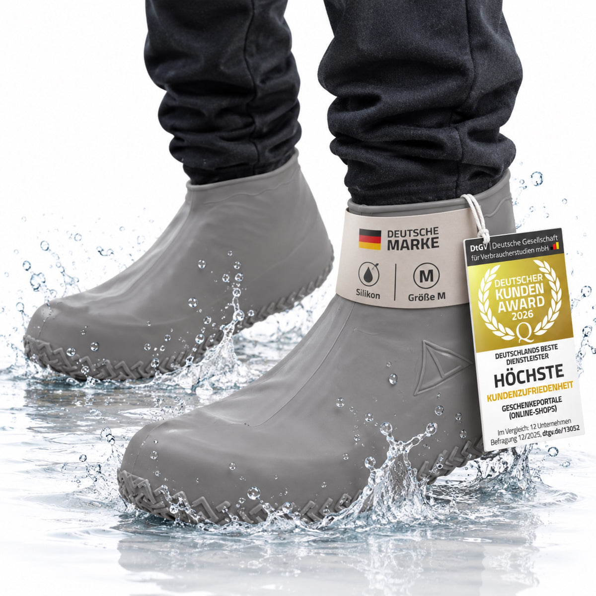Silikon-Überschuhe Grau Größe M im Einsatz – Deutsche Marke, Kundenzufriedenheit 2026 #Farbe_Grau