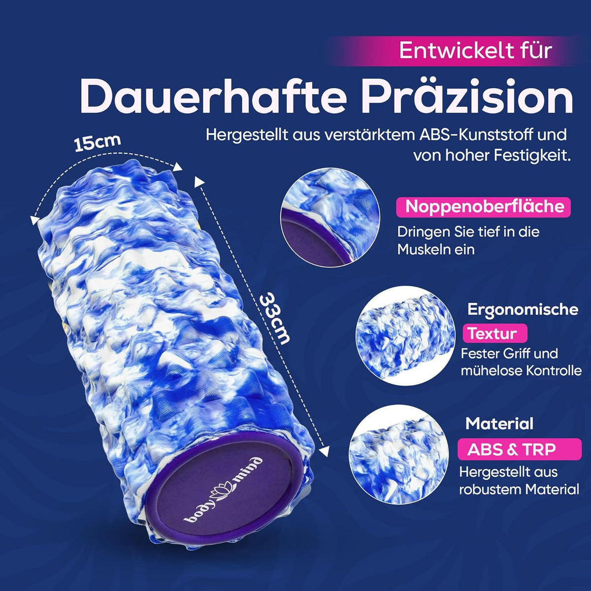 Body & Mind Faszienrolle – Massage-Rolle für Faszientraining