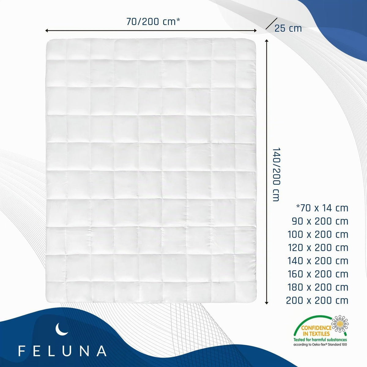 Feluna Mikrofaser Matratzentopper 80x200cm – Atmungsaktive Auflage