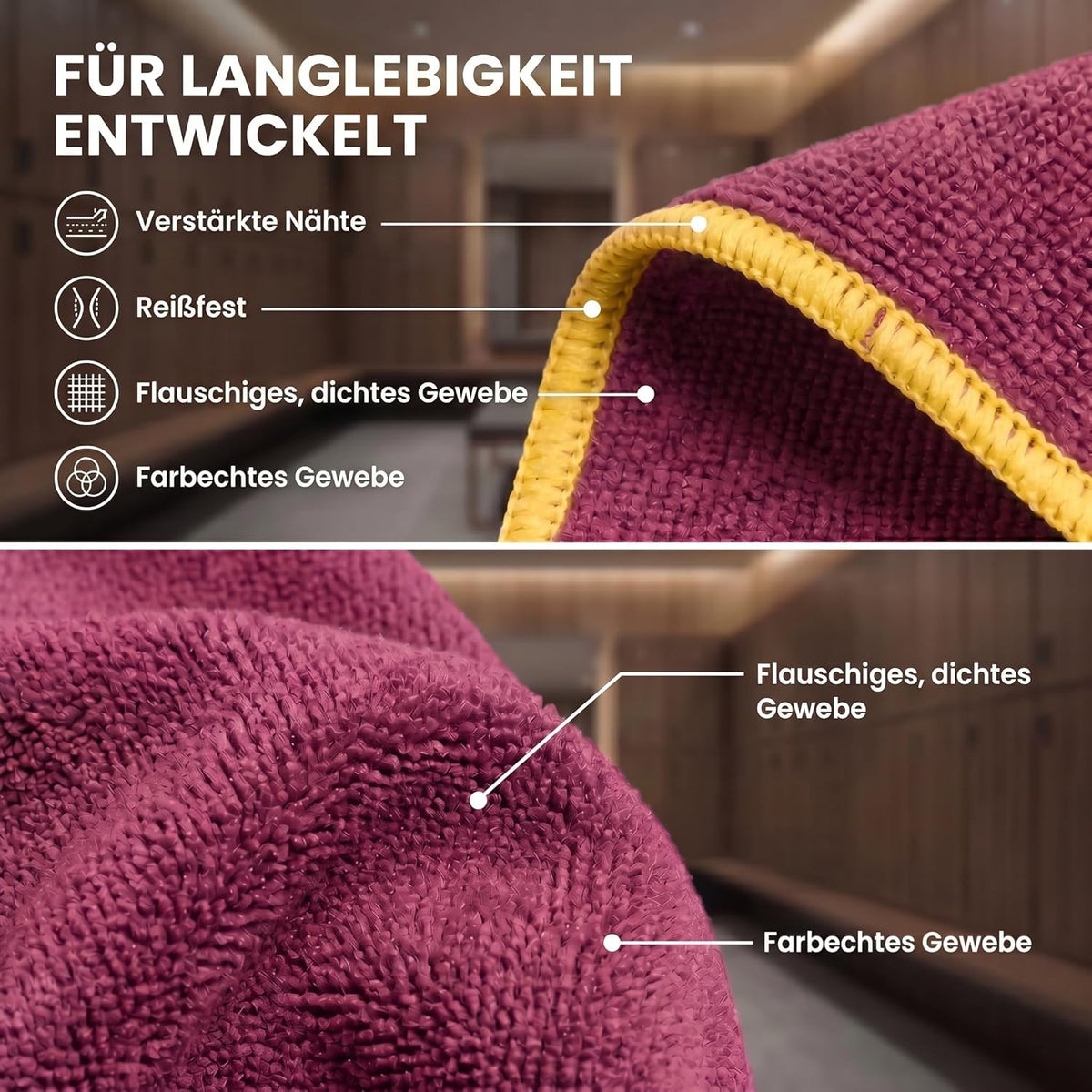 Mikrofaser-Reisehandtuch – Schnelltrocknend & Kompakt – 60x30 cm – Rot