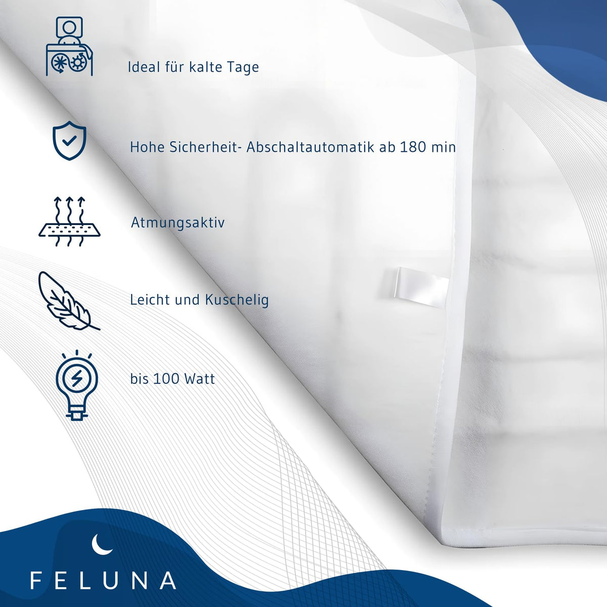 Elektrische Heizdecke 150x80 cm – Waschbares Wärmeunterbett – PT02