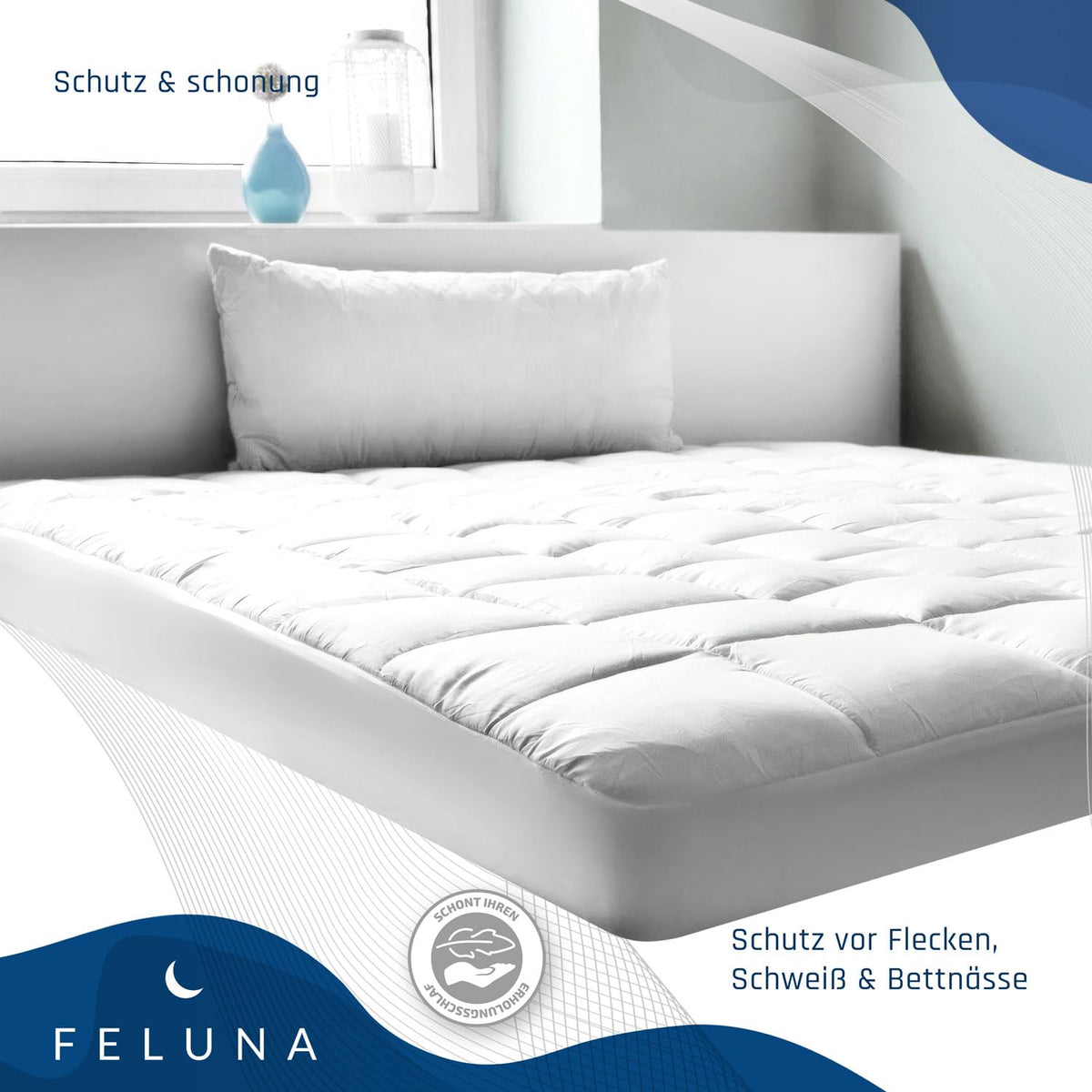 Feluna Mikrofaser Matratzentopper 80x200cm – Atmungsaktive Auflage – PT04