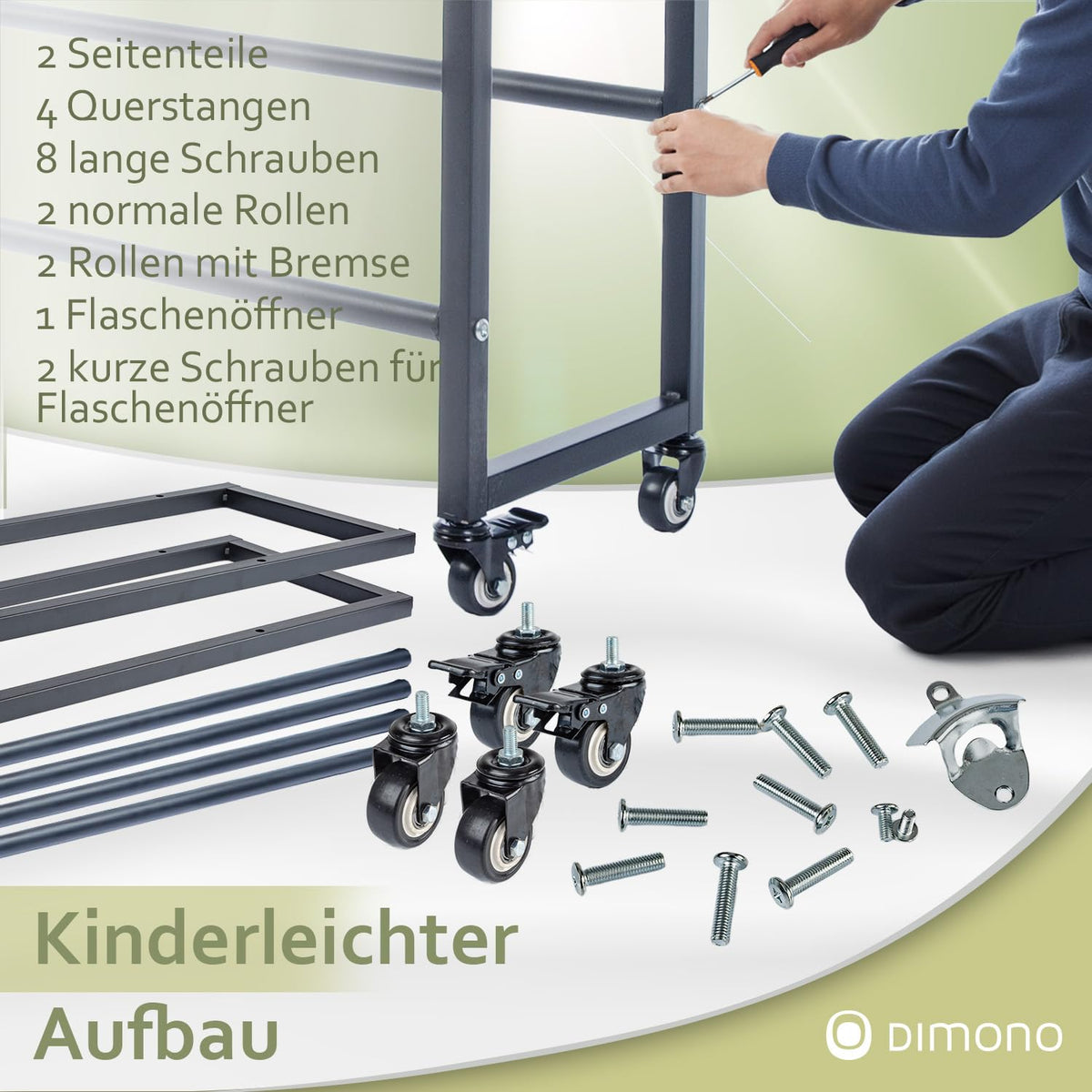 Rollbares Getränkekistenregal aus Metall – PT04 #Variante_6 Kästen
