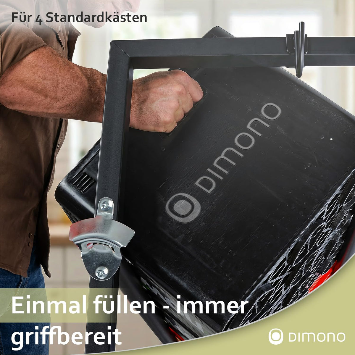 Rollbares Getränkekistenregal aus Metall – PT04 #Variante_4 Kästen