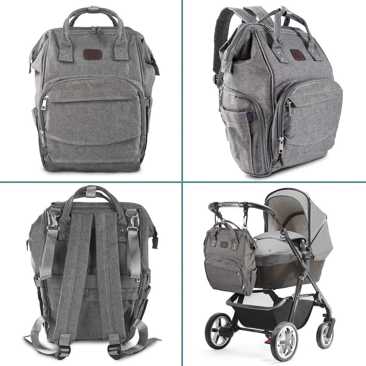 Baby Wickelrucksack Deluxe Set mit Babybett & Wickelauflage