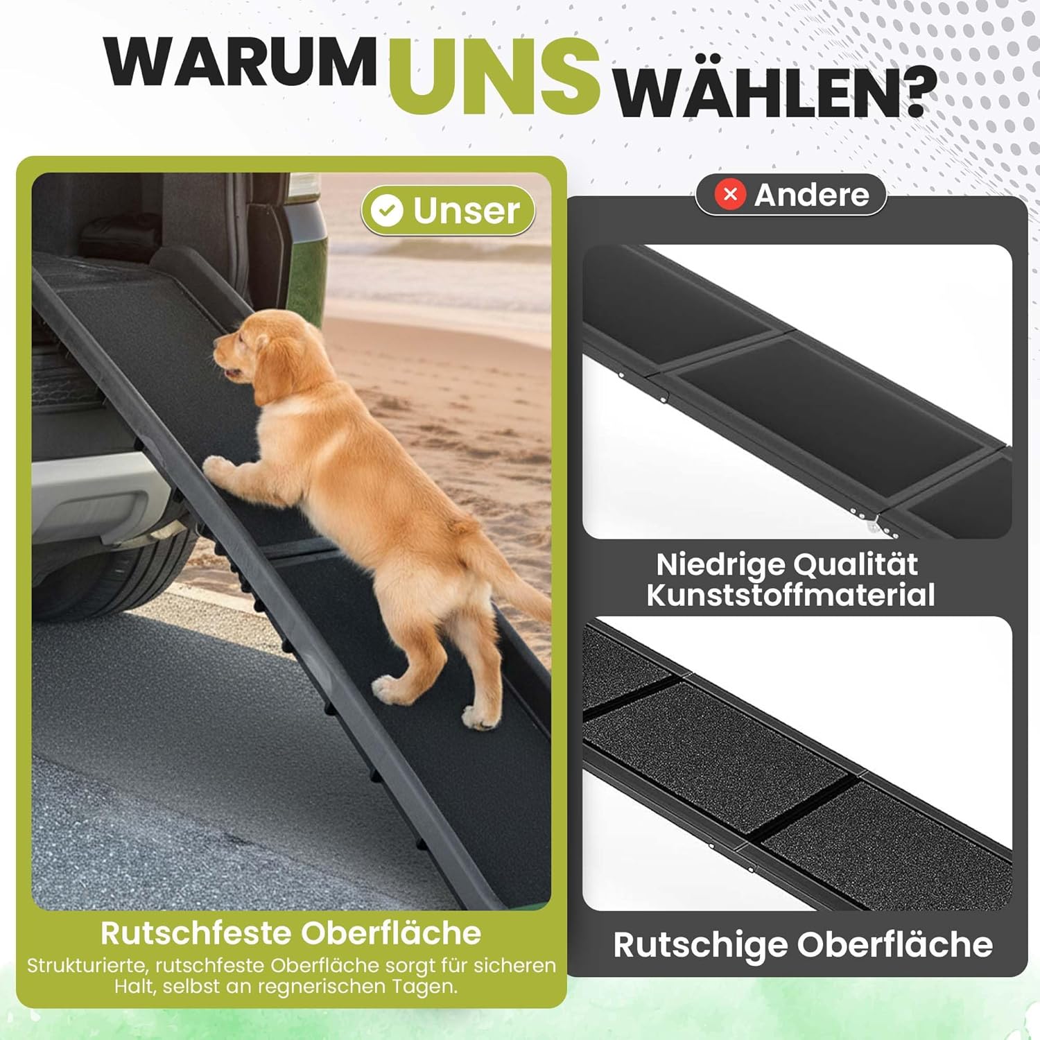 1-B Ware - Hunderampe klappbar; Variante: Premium