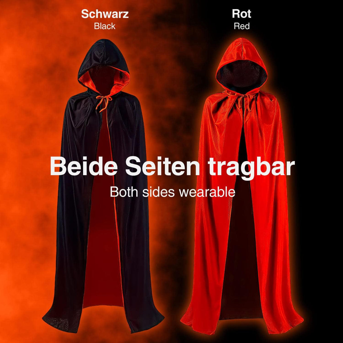 Vampir-Umhang für Kinder - Dracula Mantel & Halloween Kapuzencape