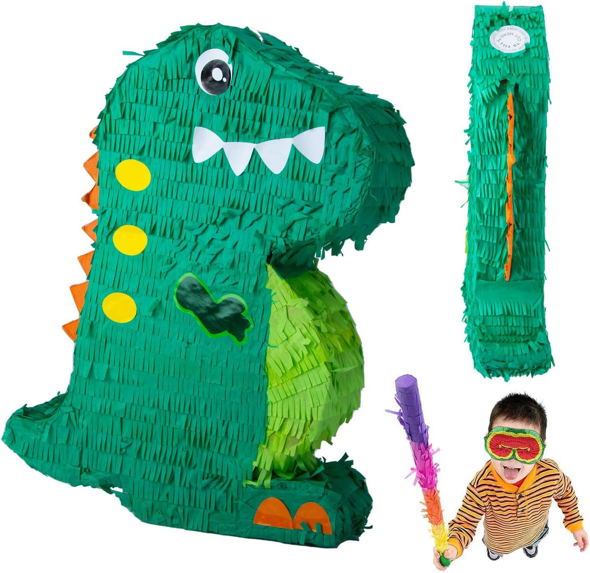 Piñata Set für Kindergeburtstag mit Stab & Augenmaske – Bunter Spaß